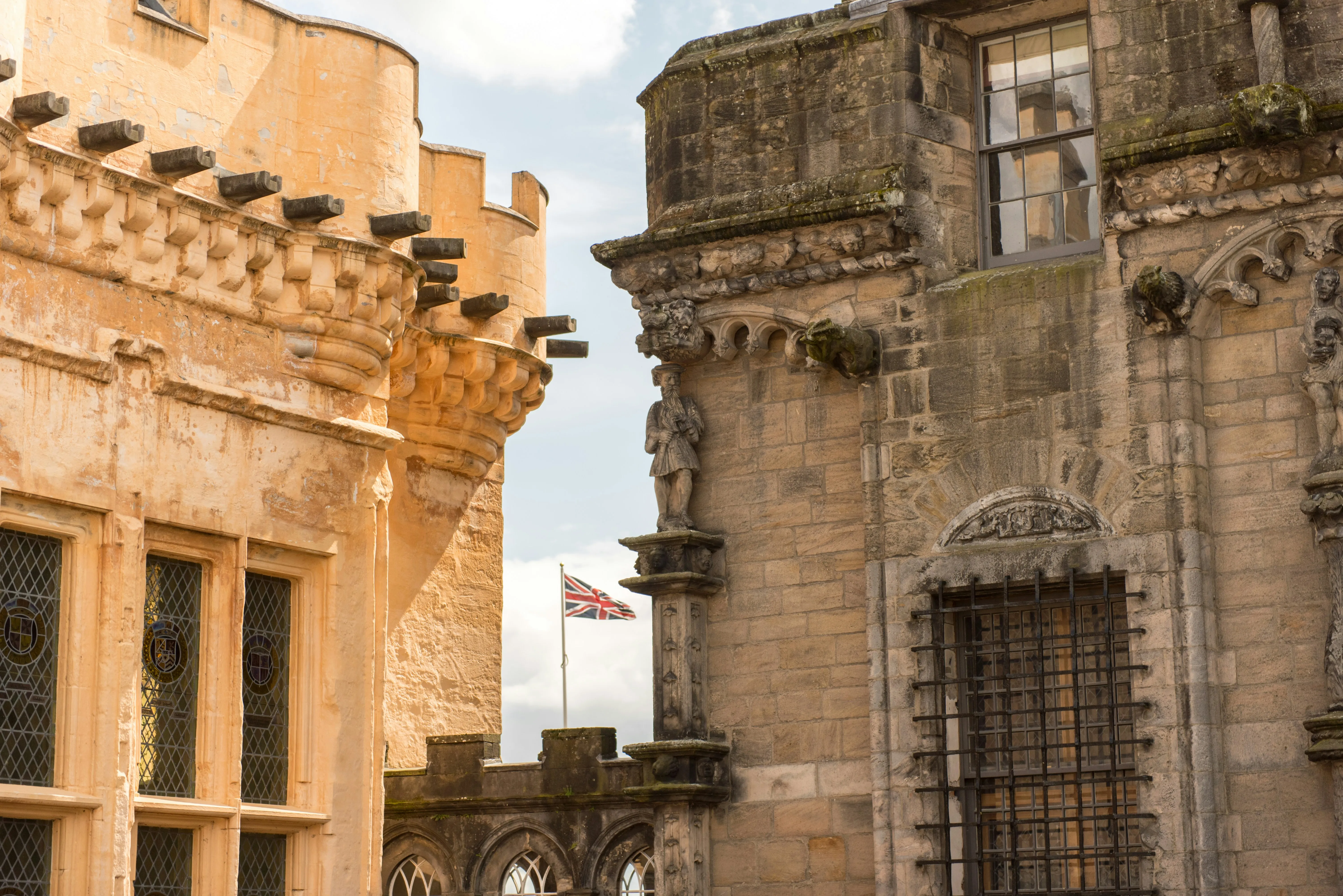 Carved sandstone walls of Stirling Castle